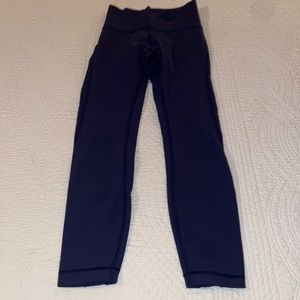 Lululemon Navy Leggings with Sheer Sides